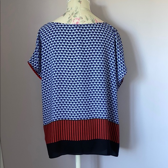 Vince Camuto Blue and White Boxy Blouse - Picture 7 of 10